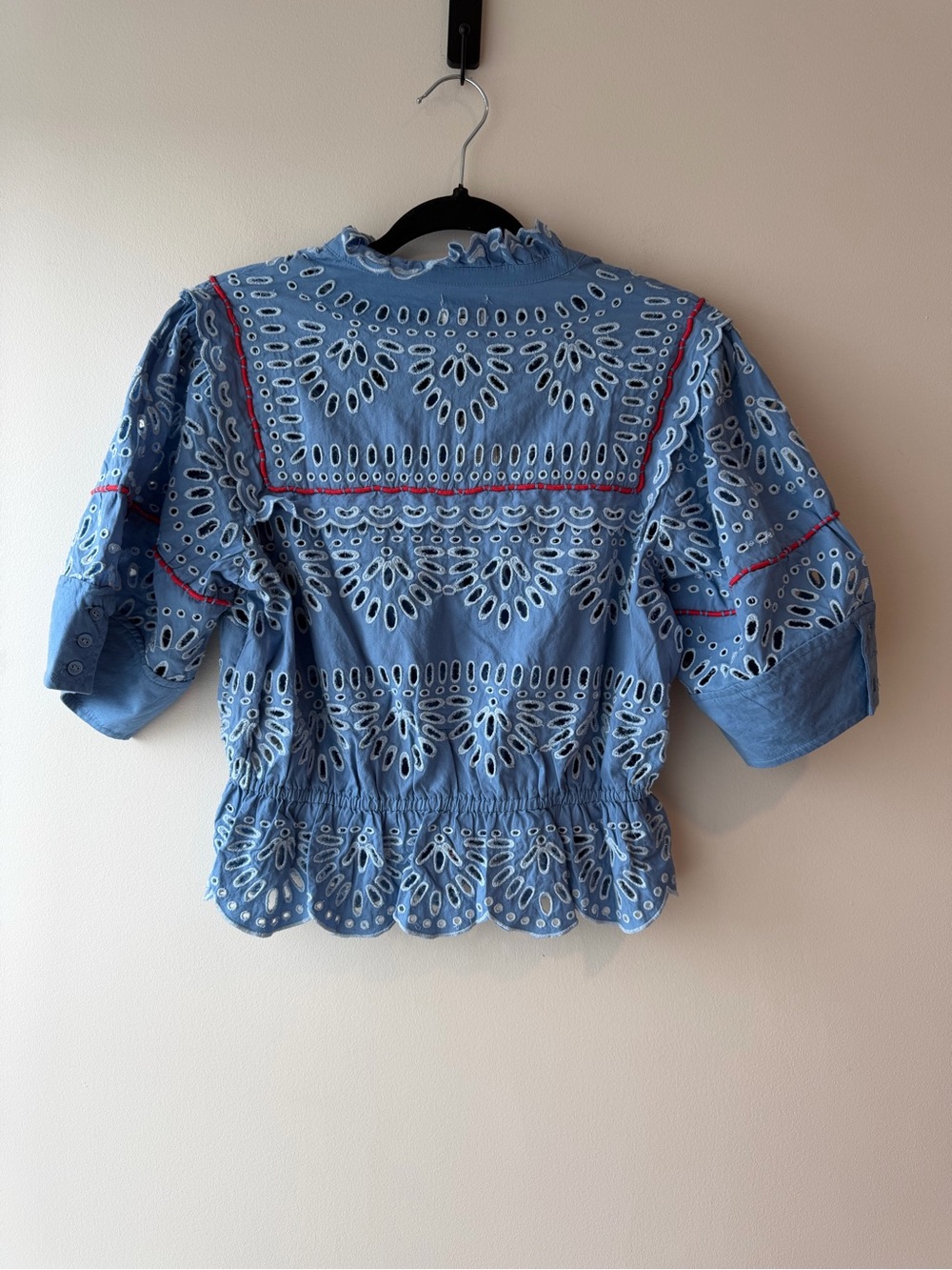 Anthropologie Maeve Eyelet Buttondown Peplum Blouse NWT - Picture 5 of 5